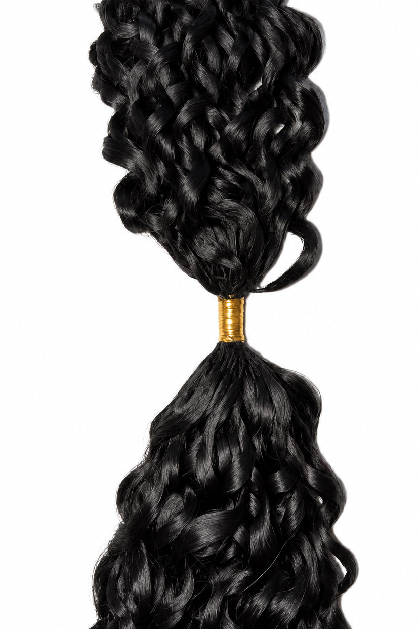 Pixie curly crochet bundle band detail